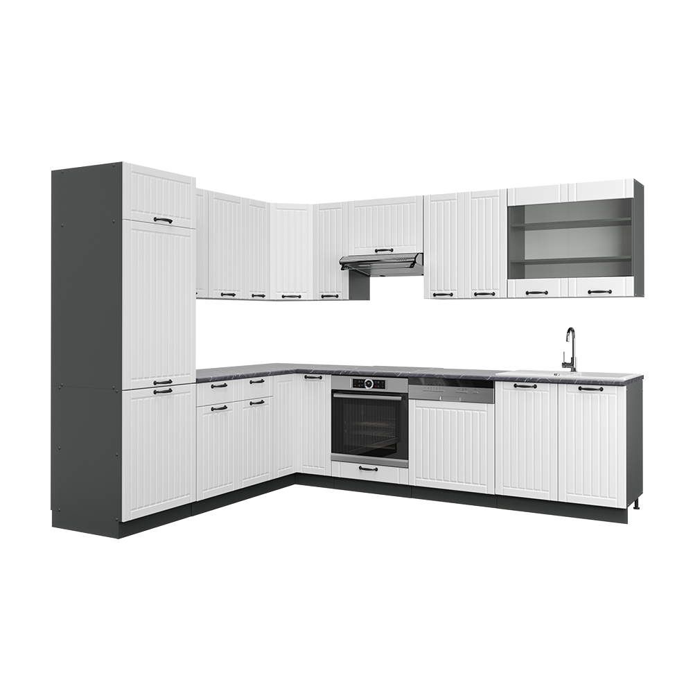foto del prodotto vicco cucina angolare completa bianco casa di campagna/antracite 227 x 287 cm , pl antracite