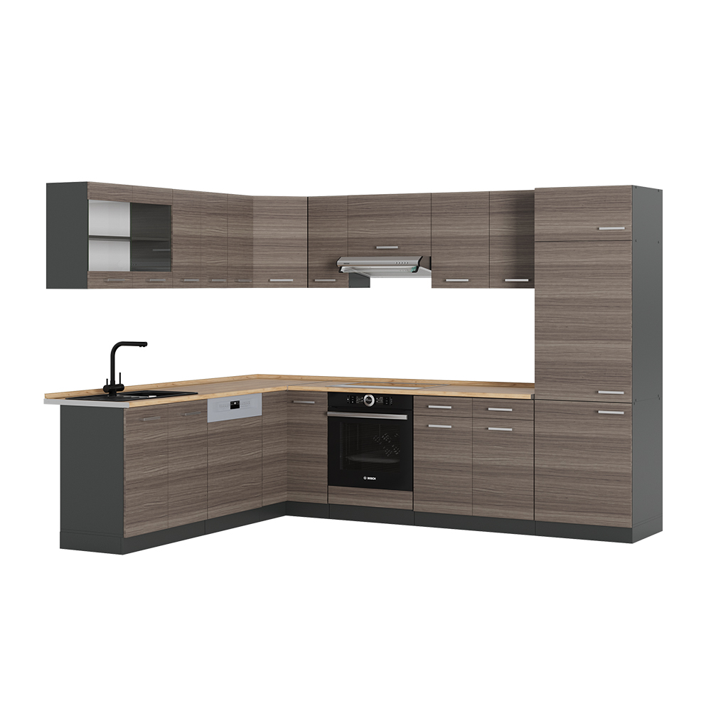 foto del prodotto vicco cucina angolare completa grigio nobile antracite 227 x 287 cm senza piano di lavoro