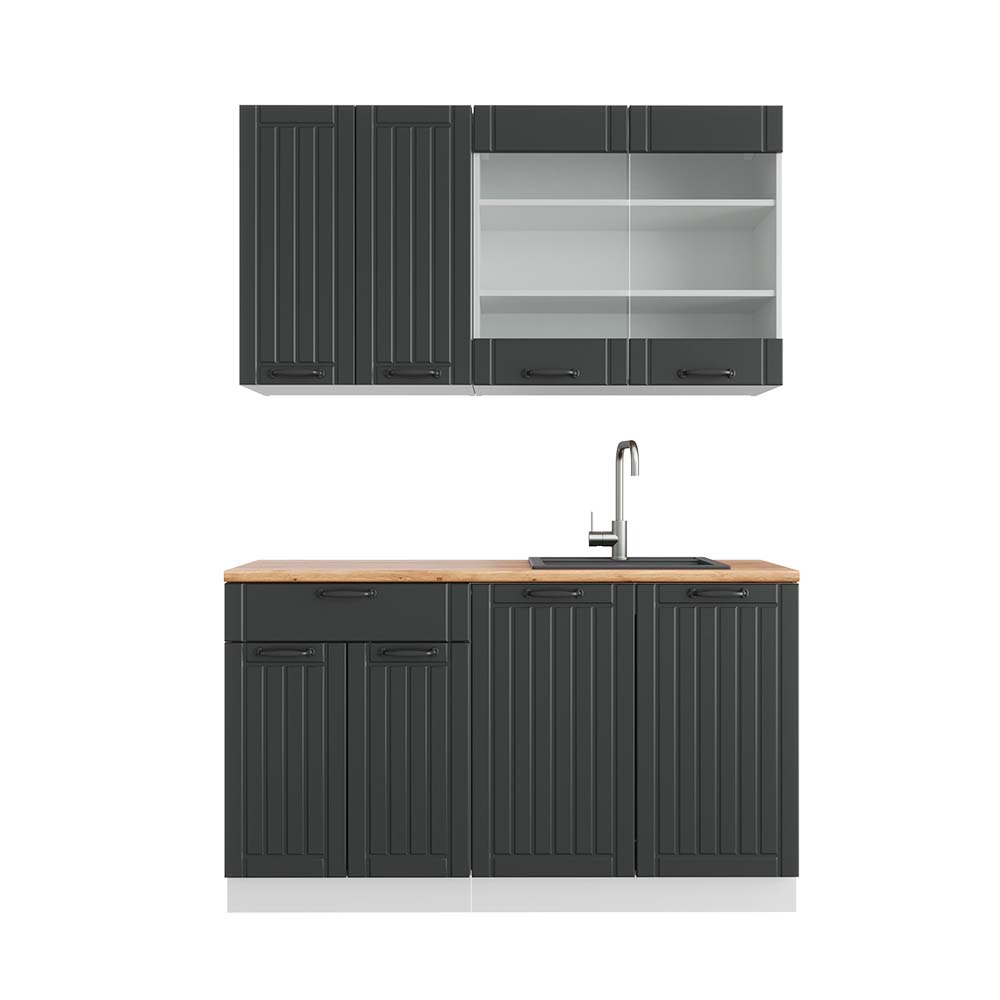 foto del prodotto vicco cucina completa antracite casa di campagna/bianco 140 cm , pl rovere