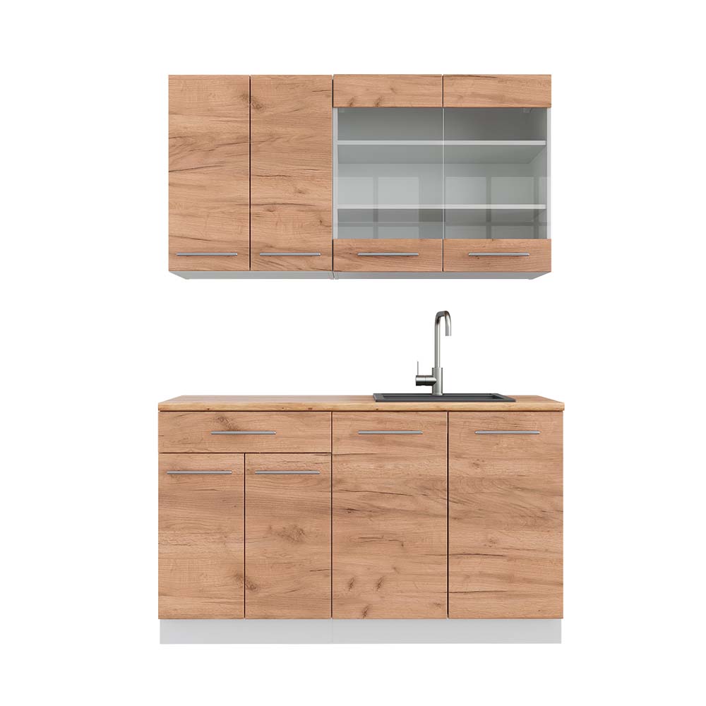 foto del prodotto vicco cucina completa quercia dorata bianco 140 cm , pl rovere
