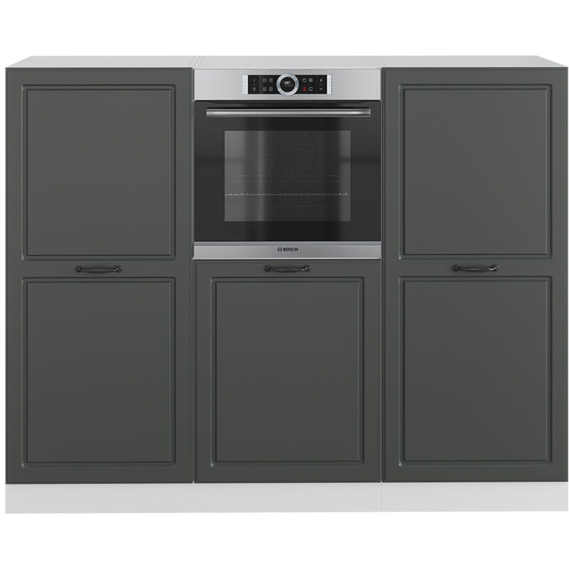 foto del prodotto vicco cucine componibili piccole r line, antracite casa di campagna bianco, 180 cm senza piano di lavoro