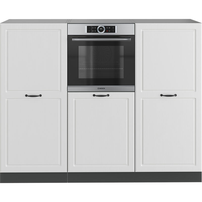 foto del prodotto vicco cucine componibili piccole r line, bianco casa di campagna antracite, 180 cm senza piano di lavoro
