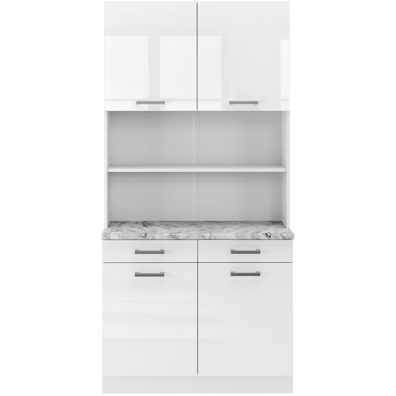 foto del prodotto vicco cucine componibili piccole r line, bianco lucido, 100 cm , pl marmo