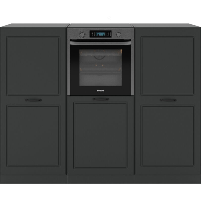 foto del prodotto vicco cucine componibili piccole r line, casa di campagna antracite antracite, 180 cm senza piano di lavoro