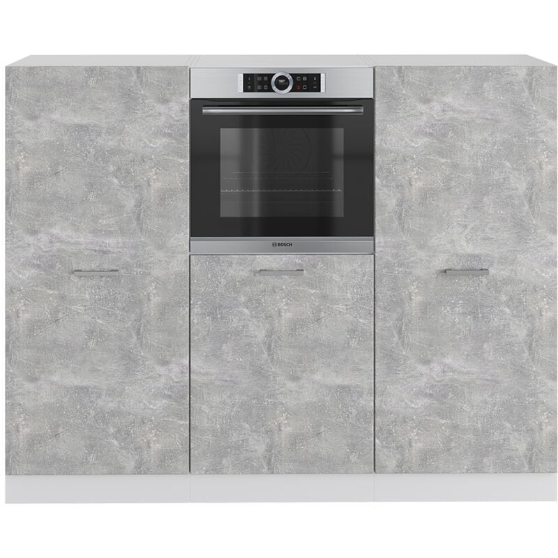 foto del prodotto vicco cucine componibili piccole r line, cemento bianco, 180 cm senza piano di lavoro