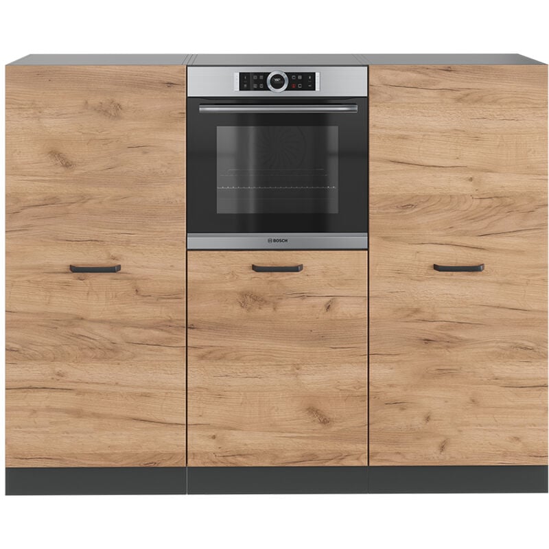 foto del prodotto vicco cucine componibili piccole r line, quercia dorata antracite, 180 cm senza piano di lavoro