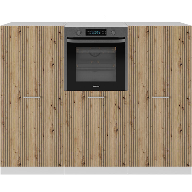 foto del prodotto vicco cucine componibili piccole r line, rovere artigianale bianco, 180 cm senza piano di lavoro