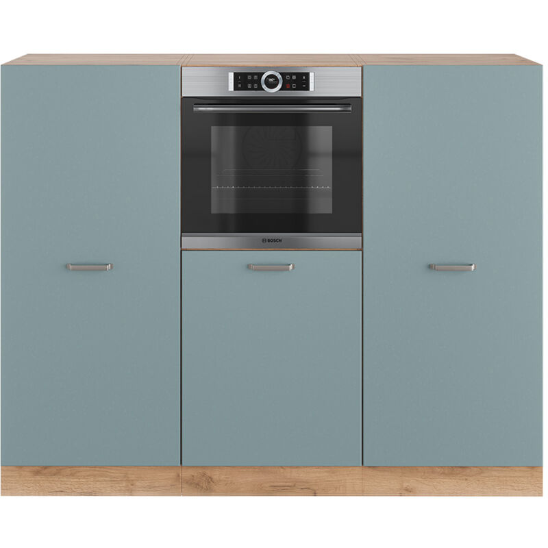 foto del prodotto vicco cucine componibili piccole rovere blu grigio oro 180 cm senza piano di lavoro