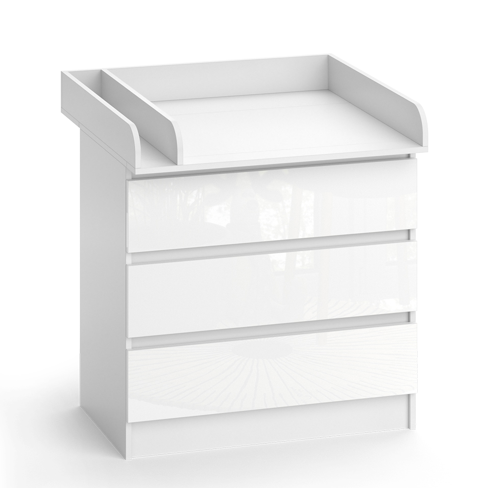 foto del prodotto vicco fasciatoio bianco 80 x 85.4 cm con 3 cassetti