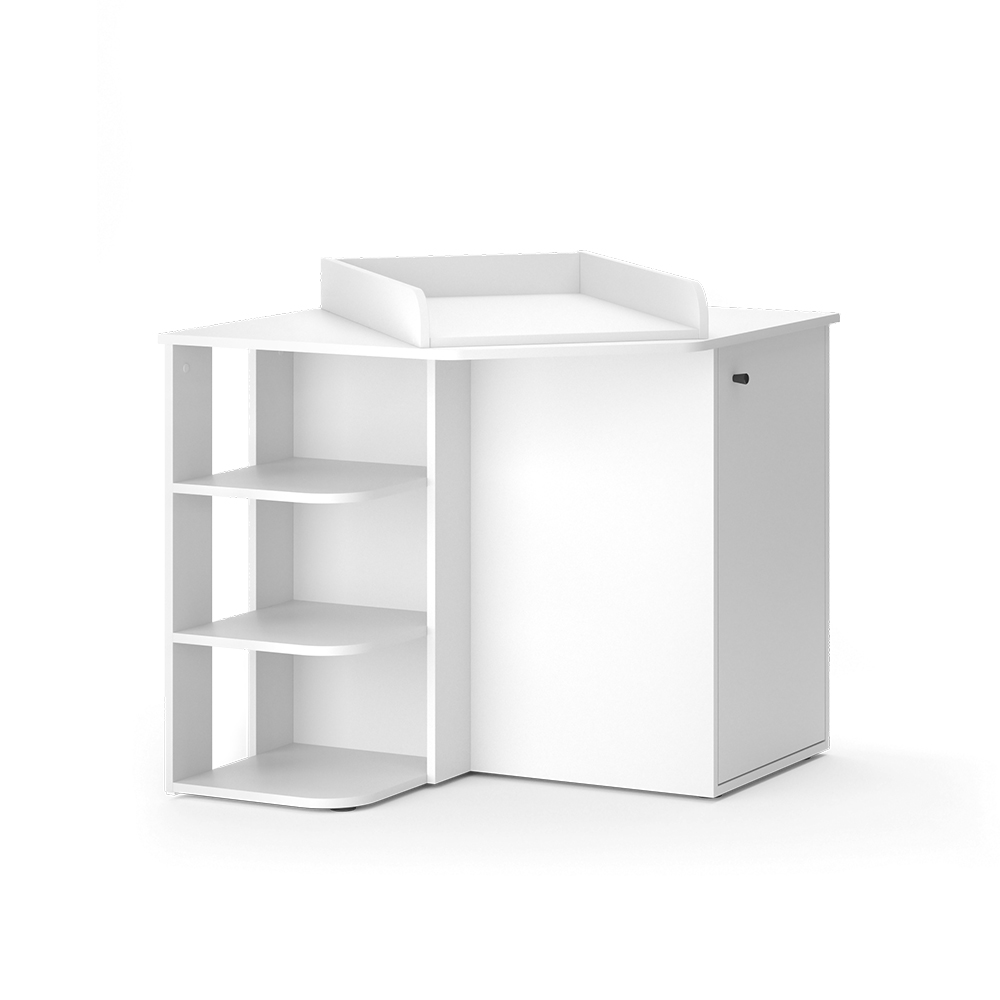 foto del prodotto vicco fasciatoio bianco 85 x 77.3 cm con porta e vani aperti