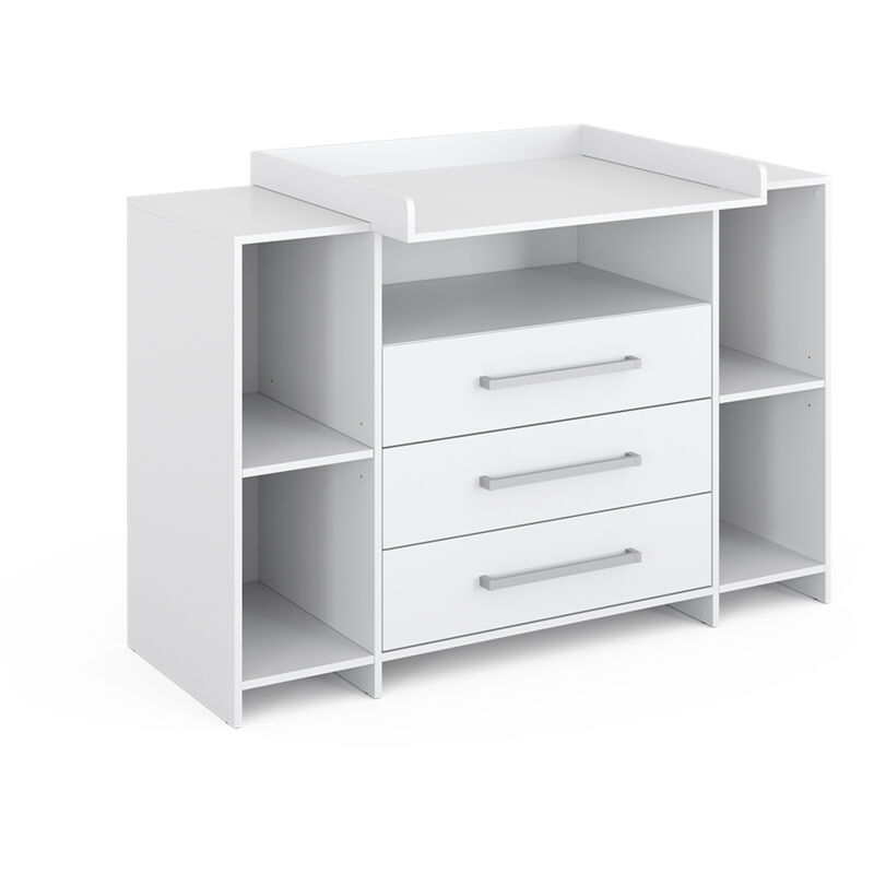 foto del prodotto vicco fasciatoio oskar, bianco, 143 x 100 cm xl con cassetti