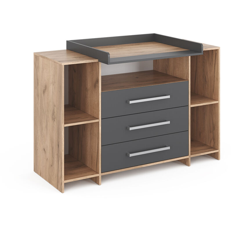 foto del prodotto vicco fasciatoio oskar, rovere, 143 x 100 cm xl con cassetti