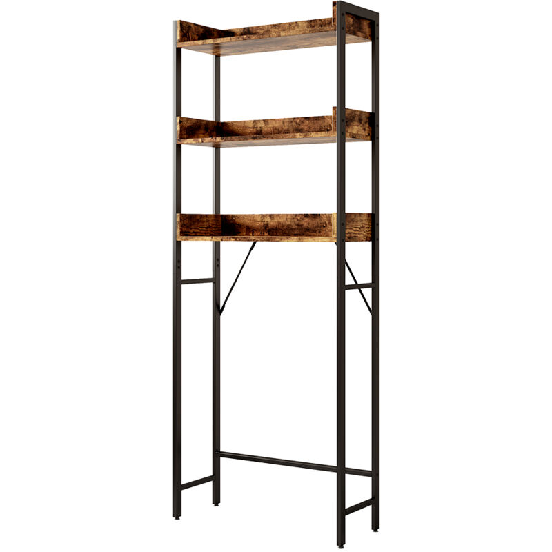 foto del prodotto vicco gabinetto della lavatrice fyrk, rovere rustico, 64 x 165 cm con 2 scomparti aperti