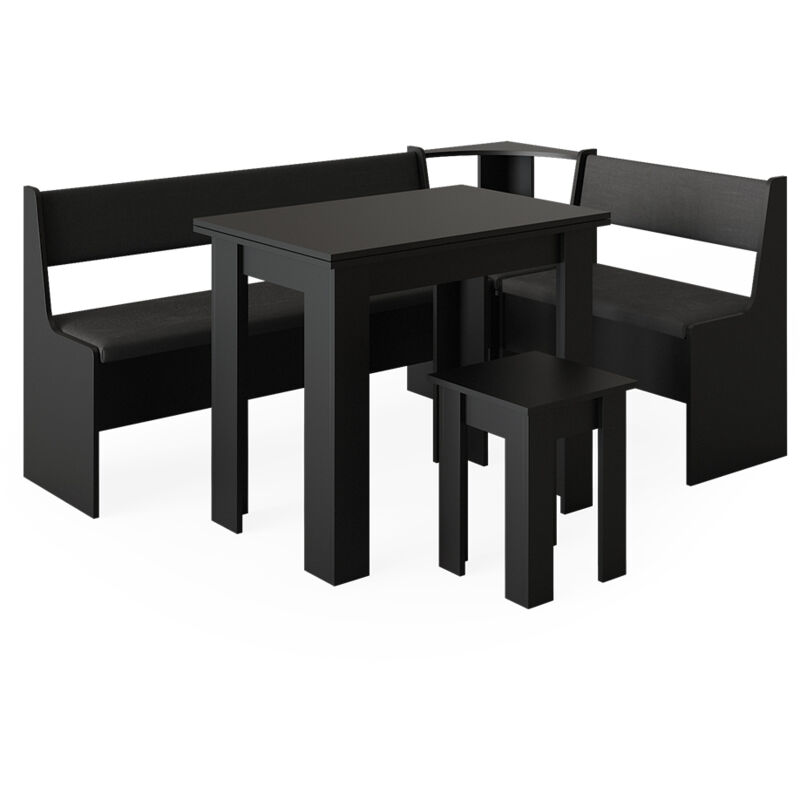 foto del prodotto vicco gruppo panca ad angolo roman, nero, 120 x 41.5 cm con tavolo