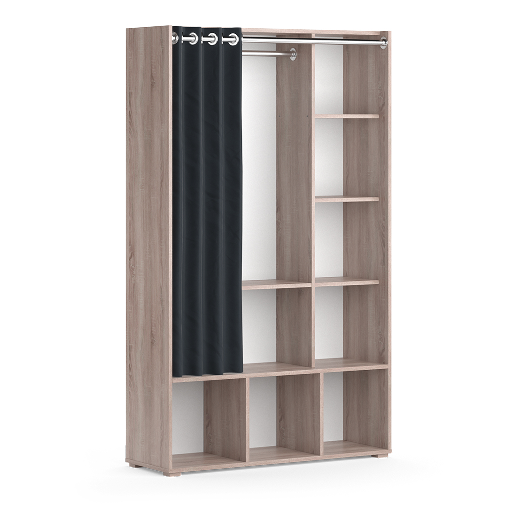 foto del prodotto vicco guardaroba per bambini sonoma 38 x 178.1 cm con appendiabiti a tenda