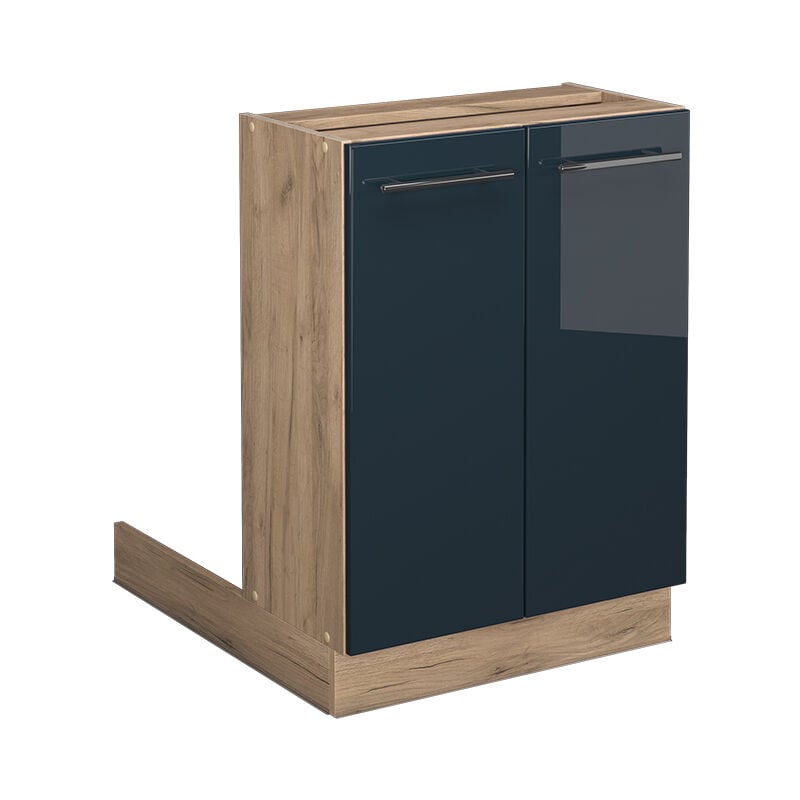 foto del prodotto vicco isola cucina fame line, blu scuro lucido, 60 cm senza piano di lavoro