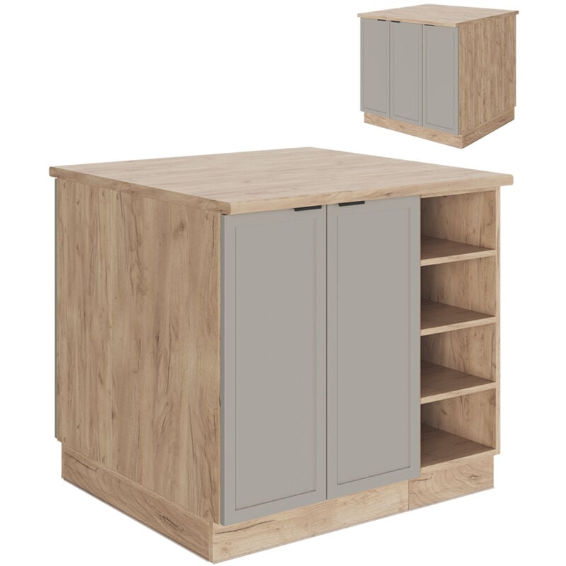 foto del prodotto vicco isola cucina fame line, grigiobeige, 90 cm senza piano di lavoro