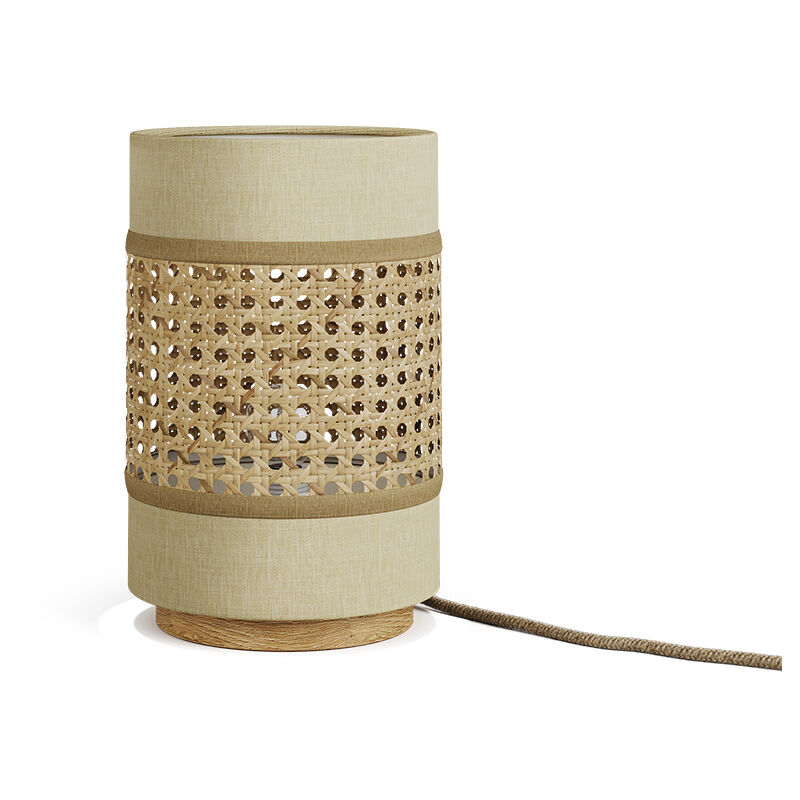 foto del prodotto vicco lampada da tavolo morten, rattan crema, 17.5 x 26.5 cm
