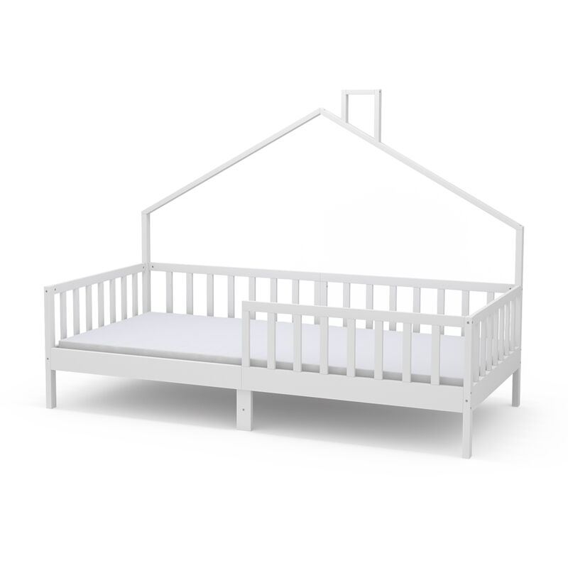foto del prodotto vicco letto montessori bambini justus, bianco, 90x200 cm con materasso, vitalispa