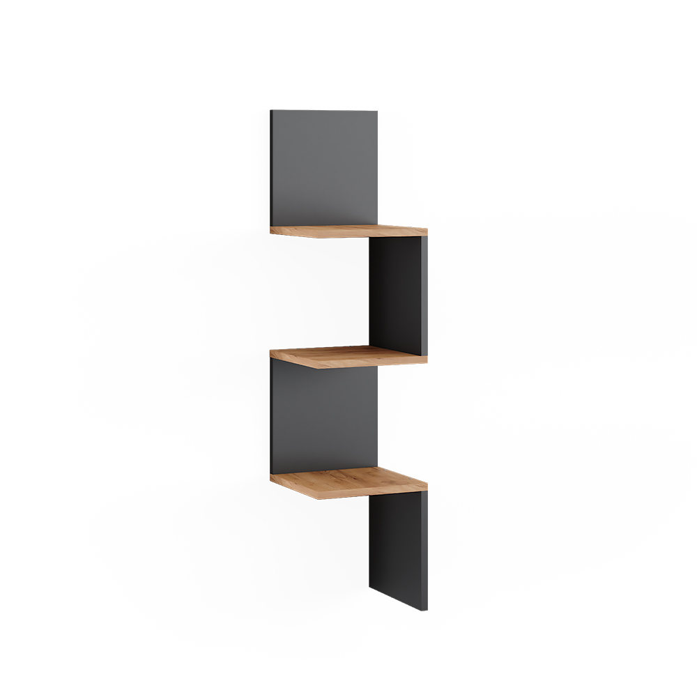 foto del prodotto vicco libreria angolare da terra antracite 28 x 116.4 cm