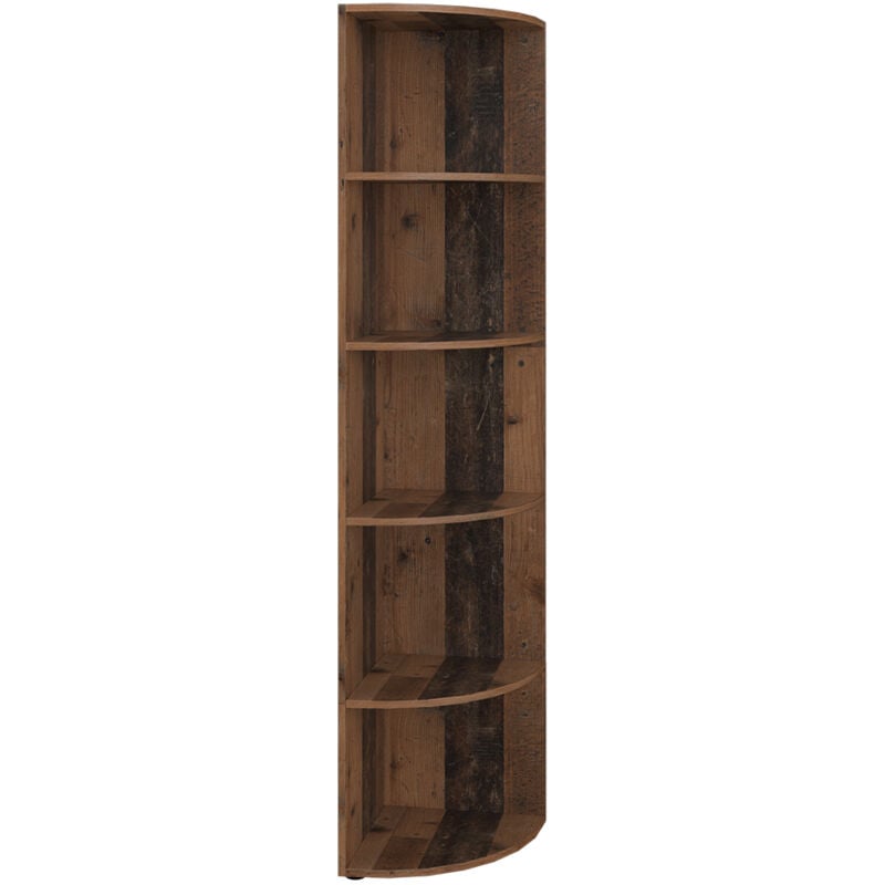 foto del prodotto vicco libreria angolare da terra ecki, legno antico, 40 x 180 cm
