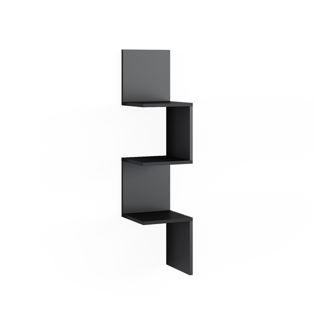 foto del prodotto vicco libreria angolare da terra nero 28 x 116.4 cm
