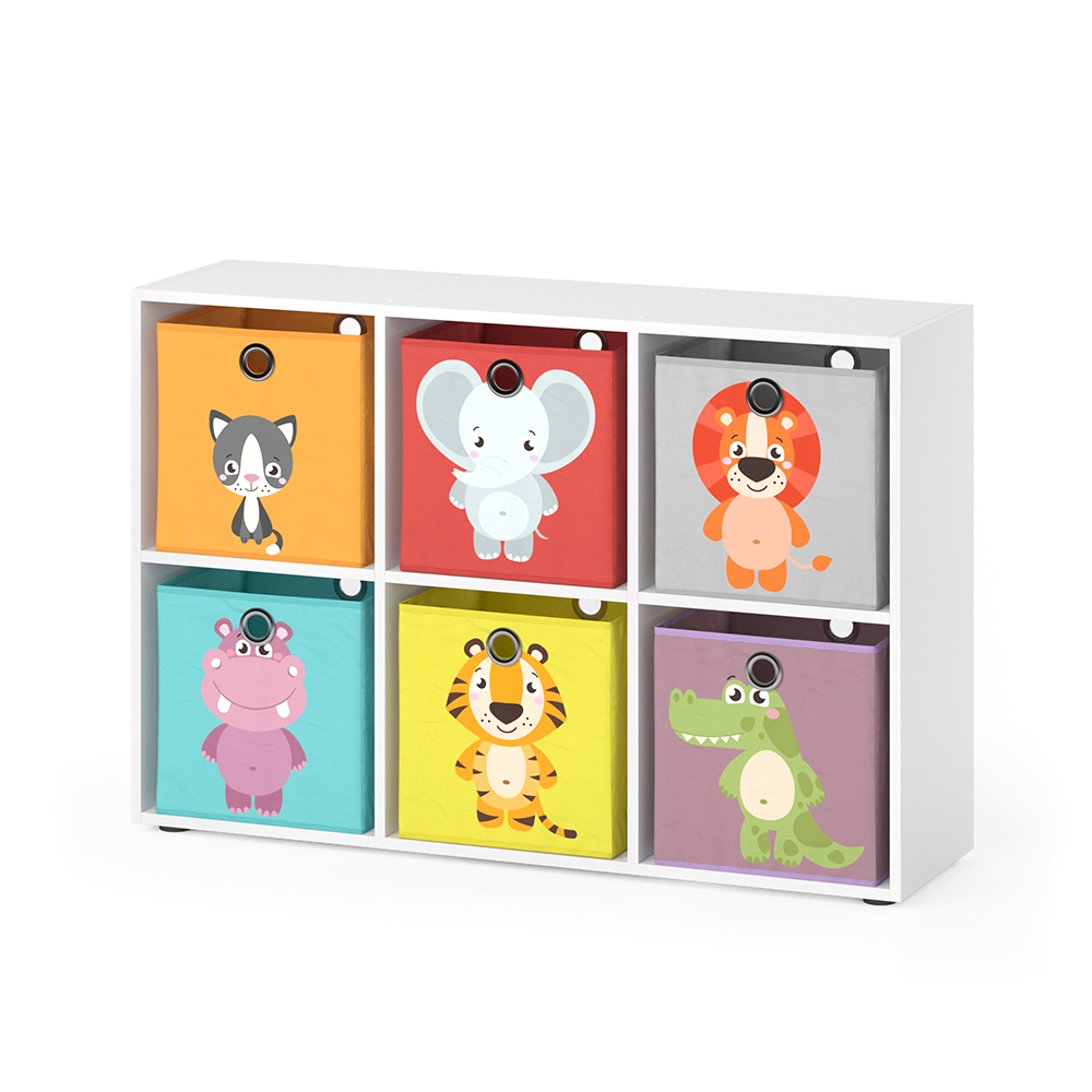 foto del prodotto vicco libreria bambini , bianco, 72 x 107.8 cm con 6 scatole pieghevoli