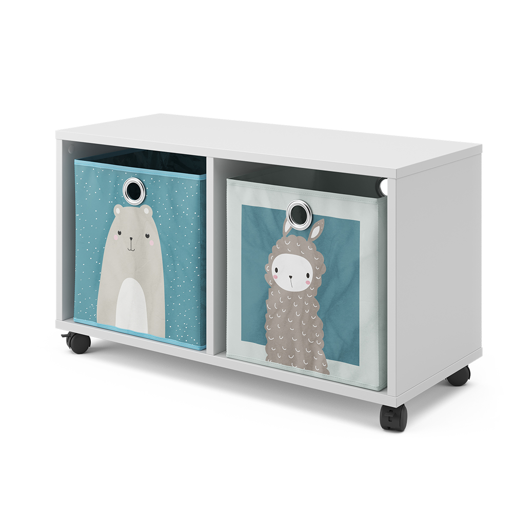 foto del prodotto vicco libreria bambini bianco 72 x 42.4 cm con 2 scatole pieghevoli