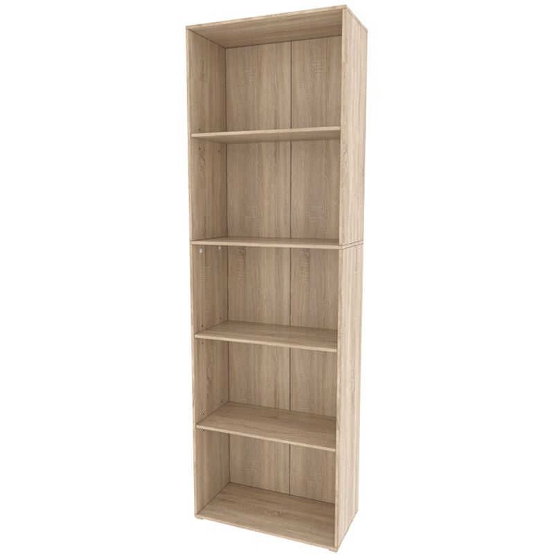 foto del prodotto vicco libreria bob, sonoma, 60 x 190 cm con 5 scomparti