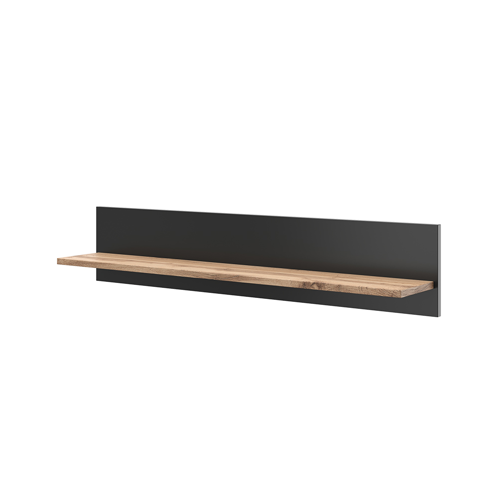 foto del prodotto vicco libreria da parete amber, quercia wotan, 100 x 20 cm staffa a parete