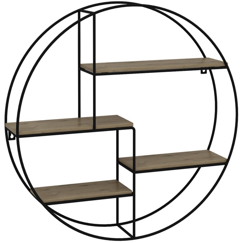 foto del prodotto vicco libreria da parete fyrk, rovere, 55 x 55 cm rotondo