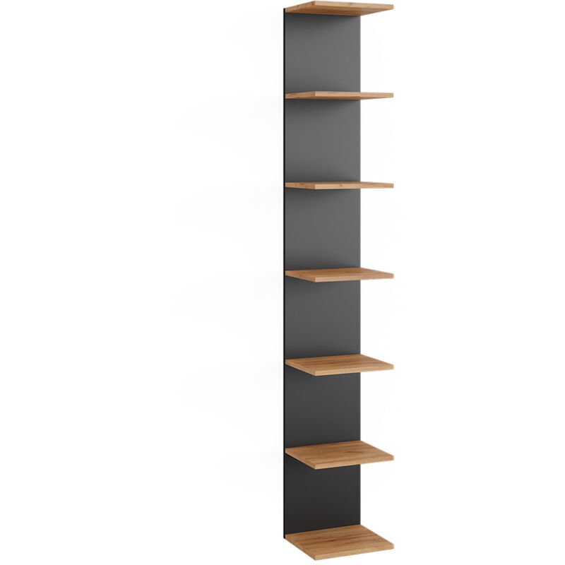 foto del prodotto vicco libreria da parete paolo, antracite, 30 x 190 cm