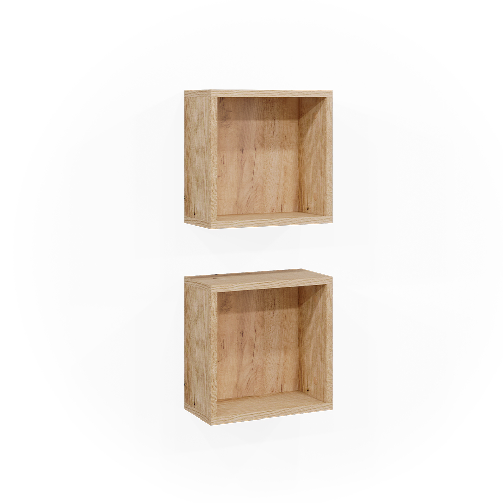 foto del prodotto vicco libreria da parete rovere 30 x 30 cm set di 2