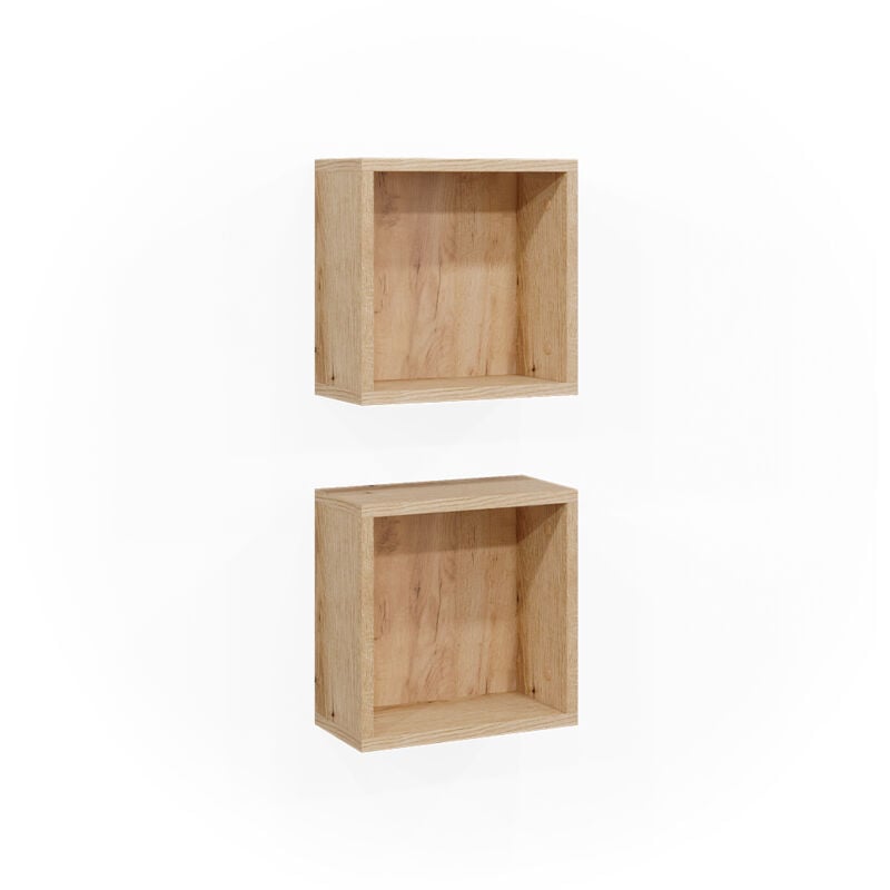 foto del prodotto vicco libreria da parete rudi, rovere, 30 x 30 cm set di 2