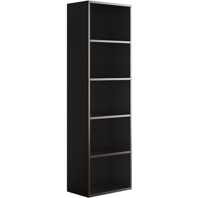 foto del prodotto vicco libreria nero 40 x 132 cm con 5 scomparti