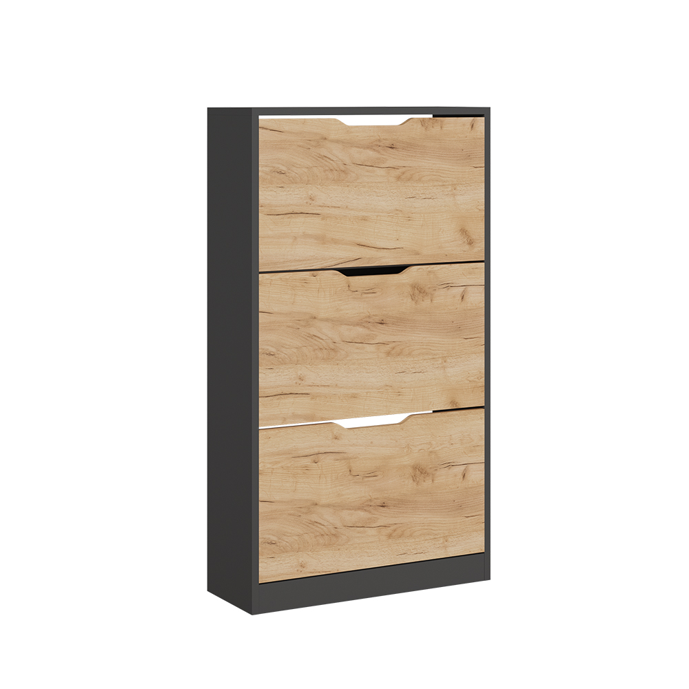 foto del prodotto vicco luca, antracite quercia dorata, 22 x 105 cm con 3 scomparti