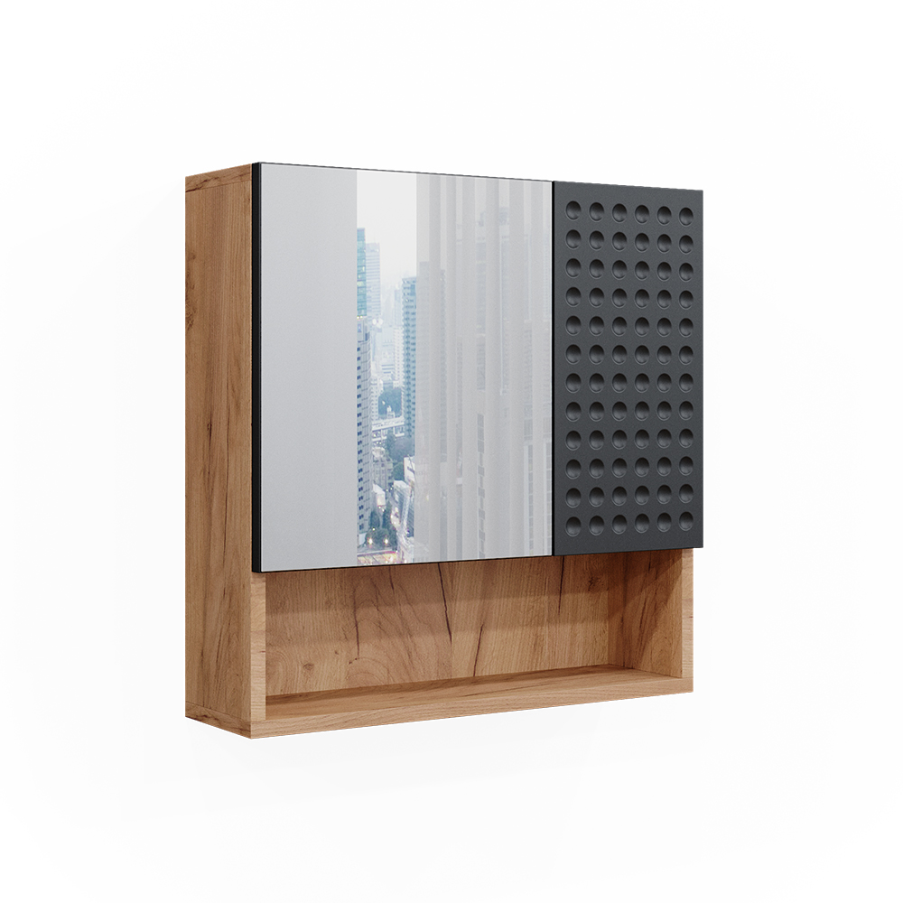 foto del prodotto vicco mobile a specchio per il bagno antracite puntinato 54 x 55 cm