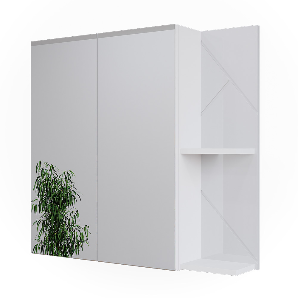 foto del prodotto vicco mobile a specchio per il bagno bianco lucido 80 x 75 cm