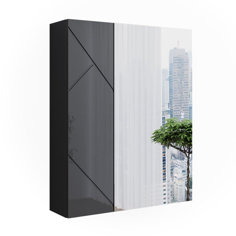 foto del prodotto vicco mobile a specchio per il bagno irma, antracite antracite lucido, 60 x 75 cm