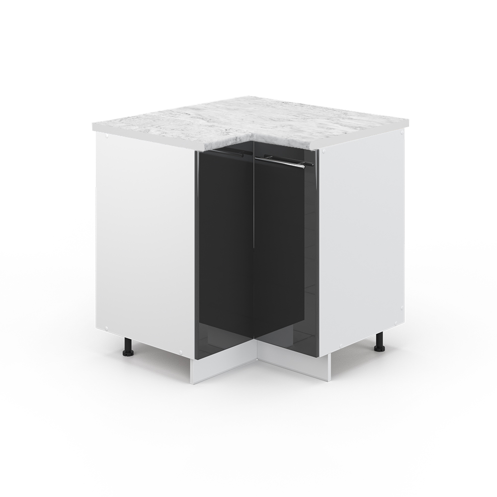 foto del prodotto vicco mobile ad angolo cucina antracite lucido 80.5 cm , pl marmo