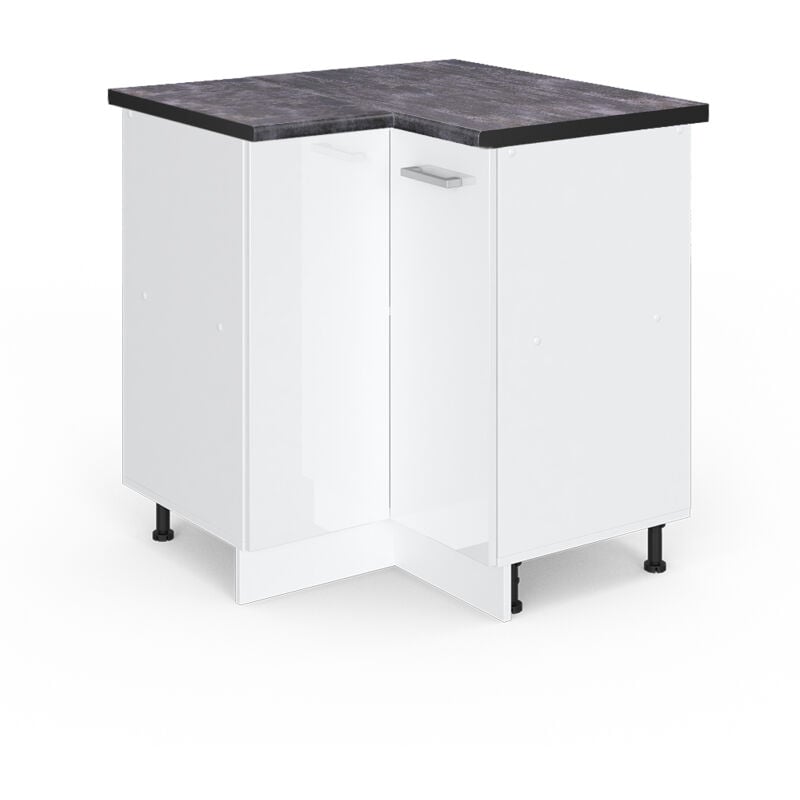 foto del prodotto vicco mobile ad angolo cucina bianco lucido 75.6 cm , pl antracite