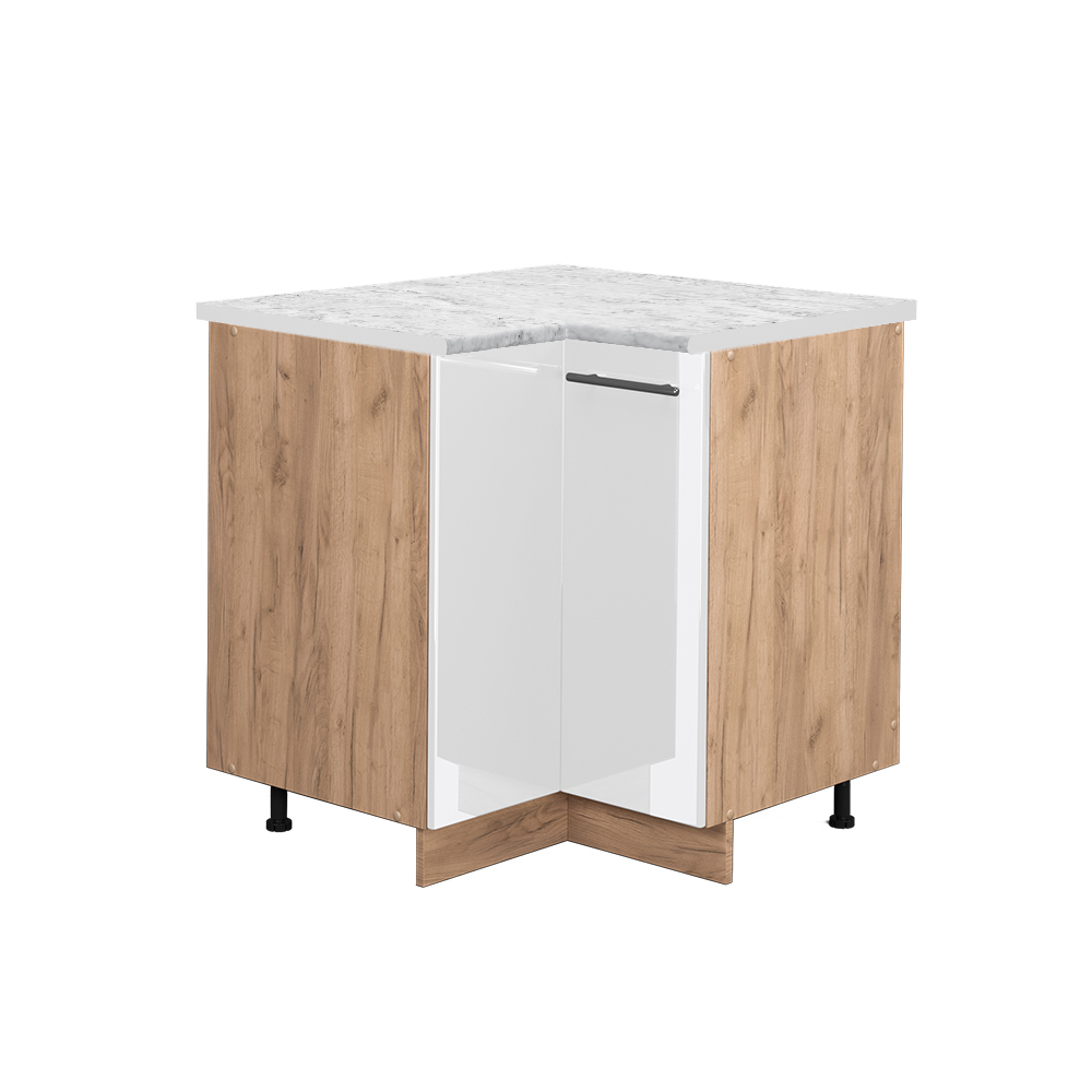 foto del prodotto vicco mobile ad angolo cucina bianco lucido 80.5 cm , pl marmo