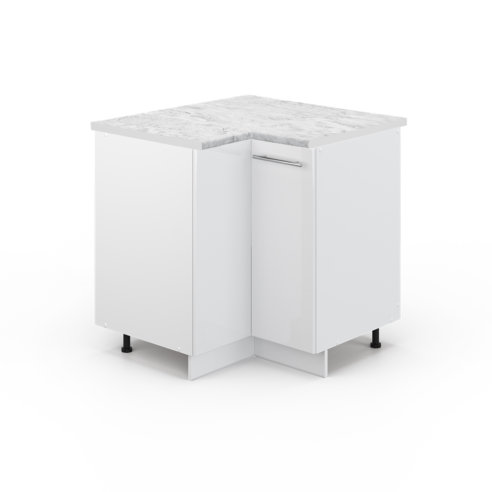 foto del prodotto vicco mobile ad angolo cucina bianco lucido 80.5 cm , pl marmo