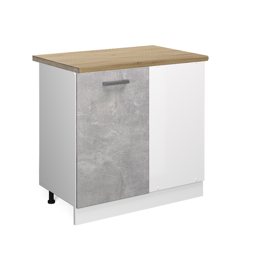 foto del prodotto vicco mobile ad angolo cucina calcestruzzo 86 cm , pl rovere