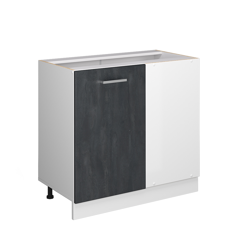 foto del prodotto vicco mobile ad angolo cucina calcestruzzo nero 86 cm senza piano di lavoro