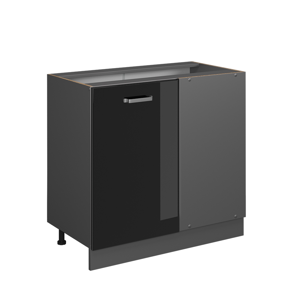foto del prodotto vicco mobile ad angolo cucina nero lucido 86 cm senza piano di lavoro
