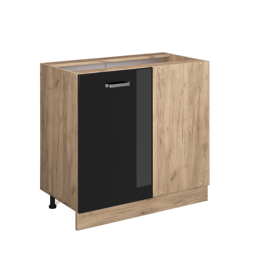 foto del prodotto vicco mobile ad angolo cucina nero lucido 86 cm senza piano di lavoro