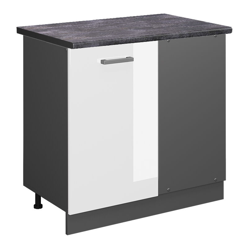 foto del prodotto vicco mobile ad angolo cucina r line, bianco lucido, 86 cm , pl antracite