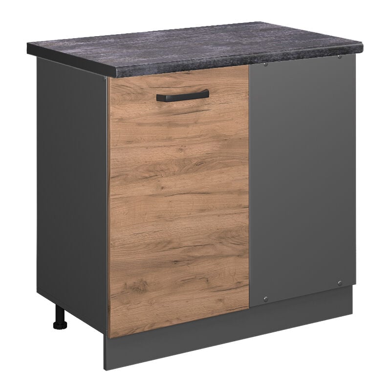 foto del prodotto vicco mobile ad angolo cucina r line, quercia dorata, 86 cm , pl antracite