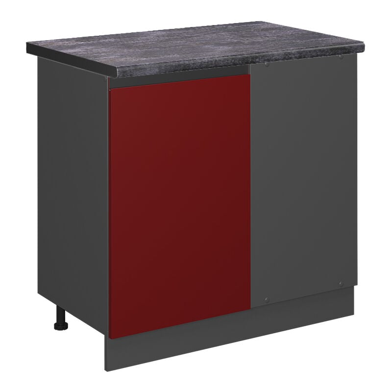 foto del prodotto vicco mobile ad angolo cucina r line, rosso, 86 cm , pl antracite